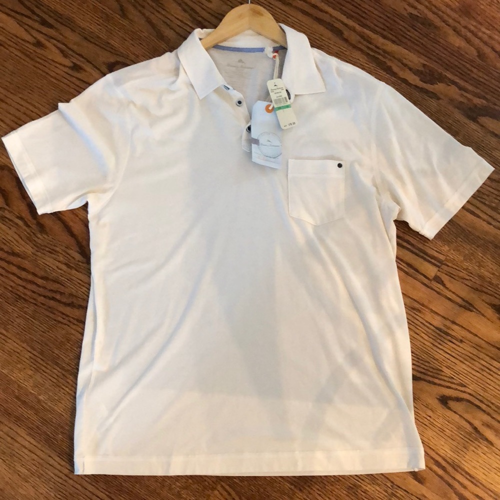 NWT- Tommy Bahama Men’s Polo Shirt-Cream Size L